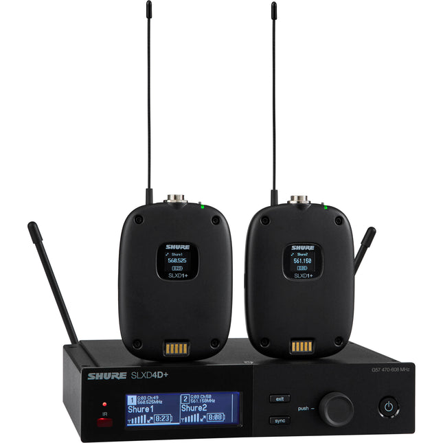 Shure SLXD14D+ Sistema Inalámbrico Digital Doble Canal con 2 Transmisores y Batería de 8 Horas