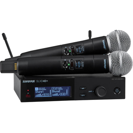Shure SLXD24D+/58 Sistema Inalámbrico de Micrófono de Mano Dual 8 Horas Batería