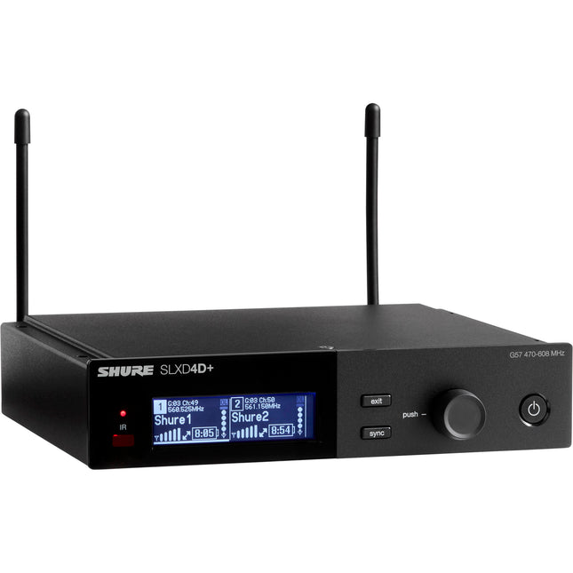Shure SLXD4D+ receptor inalámbrico digital doble canal 138 MHz rango sintonía