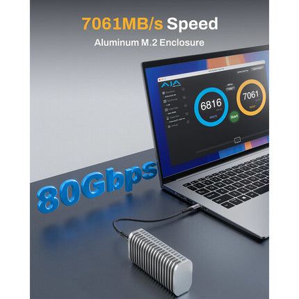 TerraMaster D1 SSD PRO Caja para Disco M.2 2280 USB4 80 Gb/s 8TB