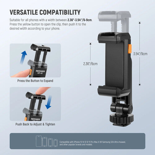Neewer SP-10 Adaptador Universal para Smartphone con giro 360° inclinación 180°
