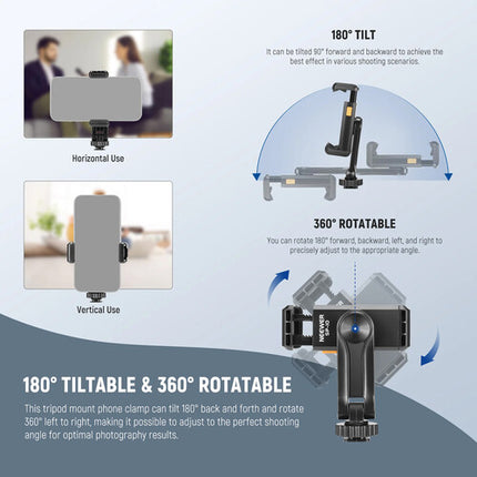 Neewer SP-10 Adaptador Universal para Smartphone con giro 360° inclinación 180°