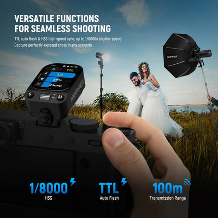 Neewer QZ-F Disparador de Flash Inalámbrico TTL para FUJIFILM 2.4 GHz Batería 1000 mAh