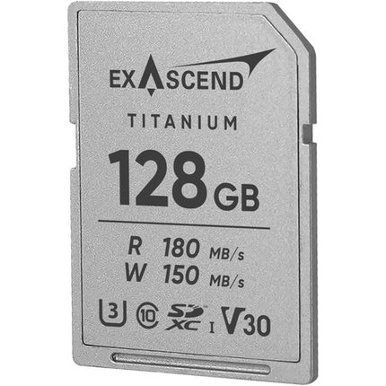 Exascend 128GB Titanium Tarjeta de Memoria SDXC UHS-I 180MB/s Lectura 150MB/s Escritura