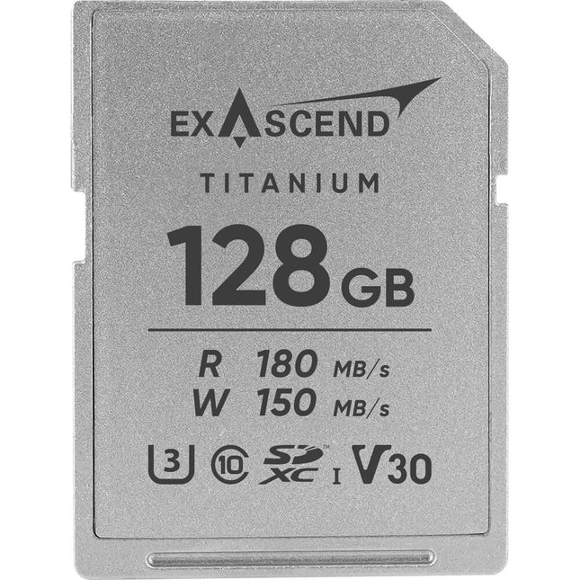 Exascend 128GB Titanium Tarjeta de Memoria SDXC UHS-I 180MB/s Lectura 150MB/s Escritura