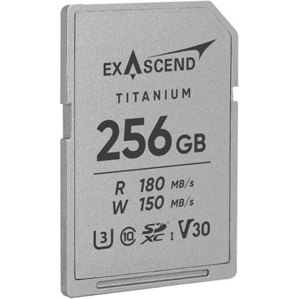 Exascend 256GB Titanium Tarjeta de Memoria SDXC UHS-I 180MB/s Lectura 150MB/s Escritura