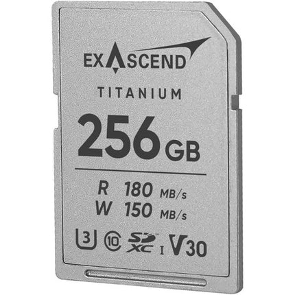 Exascend 256GB Titanium Tarjeta de Memoria SDXC UHS-I 180MB/s Lectura 150MB/s Escritura