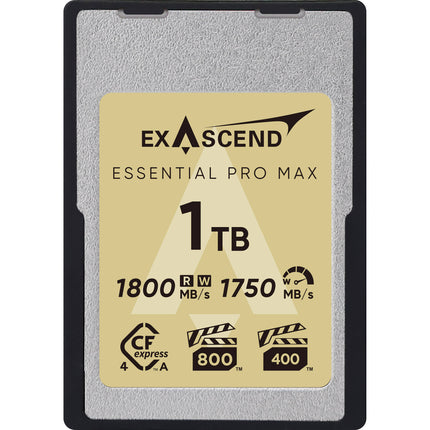 Exascend 1TB Essential Pro Max Tarjeta de Memoria CFexpress 4.0 Tipo A 1800 MB/s Lectura Escritura