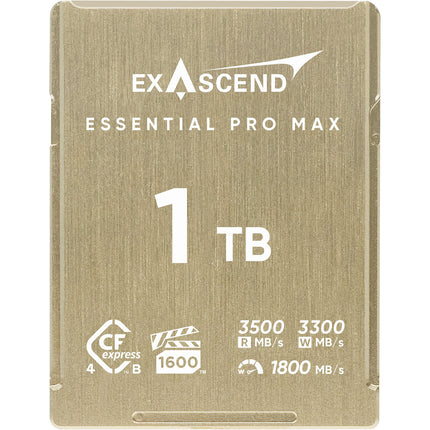Exascend 1TB Essential Pro Max Tarjeta de Memoria CFexpress 4.0 Tipo B 3500 MB/s de Lectura 3300 MB/s de Escritura