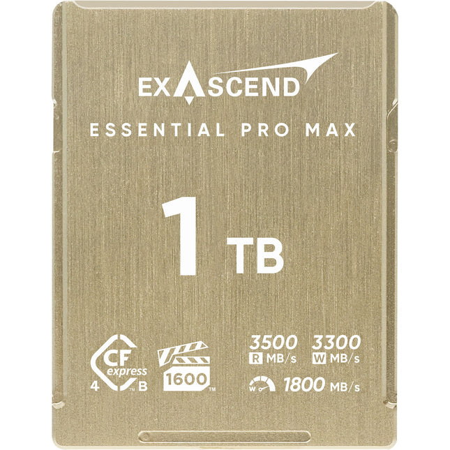 Exascend 1TB Essential Pro Max Tarjeta de Memoria CFexpress 4.0 Tipo B 3500 MB/s de Lectura 3300 MB/s de Escritura