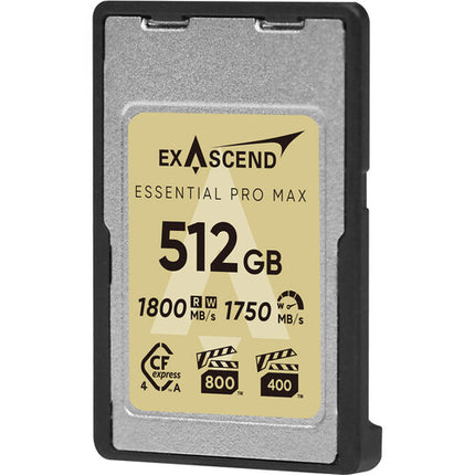 Exascend 512GB Essential Pro Max CFexpress 4.0 Tipo A Tarjeta de Memoria 1800 MB/s Lectura Escritura