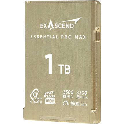 Exascend 1TB Essential Pro Max Tarjeta de Memoria CFexpress 4.0 Tipo B 3500 MB/s de Lectura 3300 MB/s de Escritura