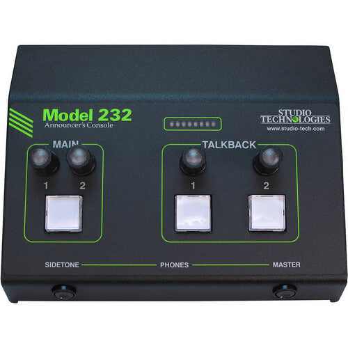 Studio Technologies Model 232 Dante Consola de Anunciantes con 32-Bit 96 kHz y 3 Canales de Talkback