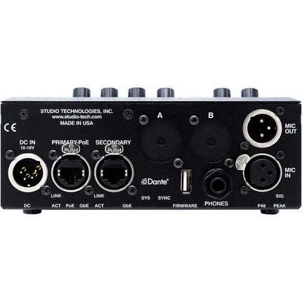 Studio Technologies Model 232 Dante Consola de Anunciantes con 32-Bit 96 kHz y 3 Canales de Talkback