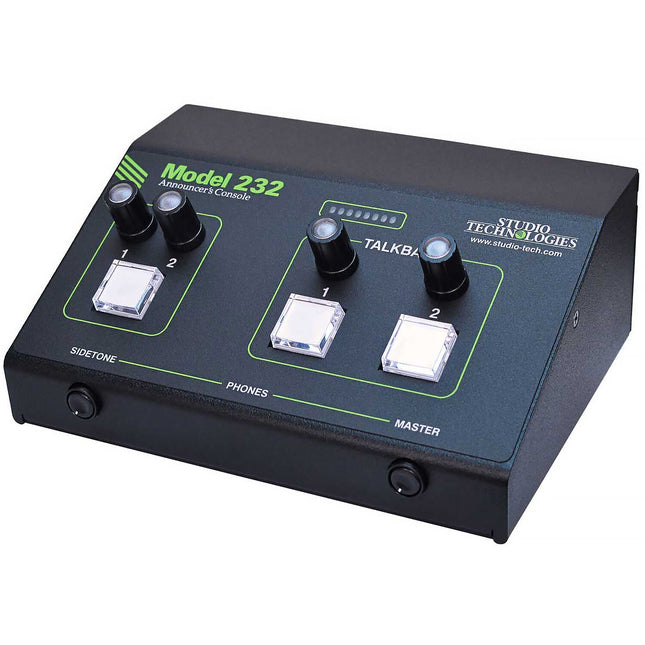 Studio Technologies Model 232 Dante Consola de Anunciantes con 32-Bit 96 kHz y 3 Canales de Talkback