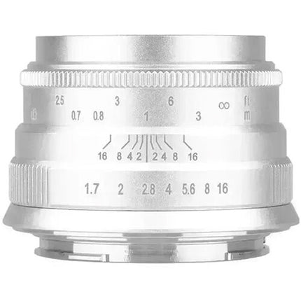 Brightin Star 35mm f1.7 Objetivo para Canon EF-M Plata Metal APS-C