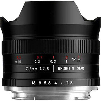 Brightin Star 7.5mm f/2.8 Lente Ojo de Pez Micro Cuatro Tercios 190° Ángulo