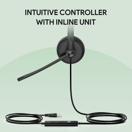 Yealink UH34 Auriculares USB Estéreo para Microsoft Teams 28mm Ajustable con Estuche