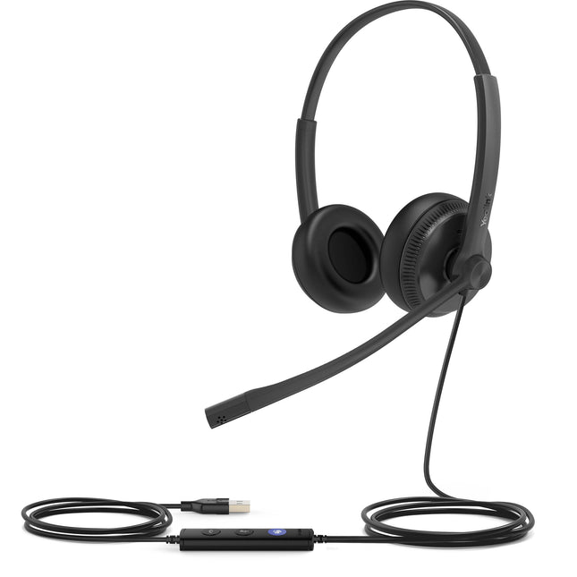 Yealink UH34 Auriculares USB Estéreo para Microsoft Teams 28mm Ajustable con Estuche