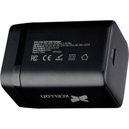 Cargador USB-C Xcellon PDG-165 GaN 65W tecnología GaN diseño plegable