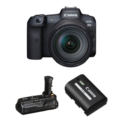 Canon EOS R5 Cámara Sin Espejo 45MP 8K Video con Lente 24-105mm y Empuñadura