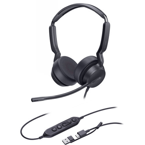 Yealink UH42 Auriculares estéreo USB-C con micrófono cancelación de ruido para Microsoft Teams