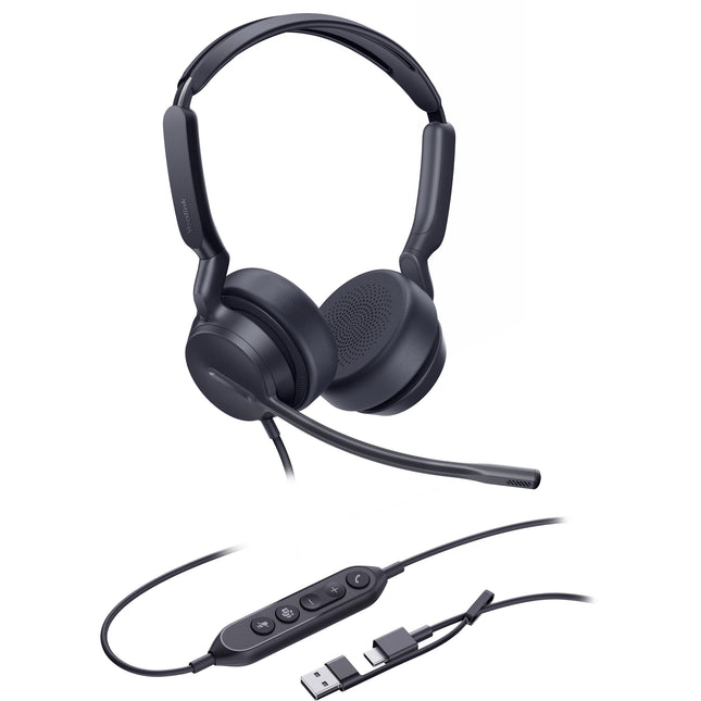 Yealink UH42 Auriculares estéreo USB-C con micrófono cancelación de ruido para Microsoft Teams