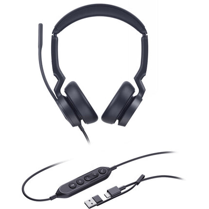 Yealink UH46 Auriculares USB-C/A Estéreo con Micrófonos AI y Bolsa