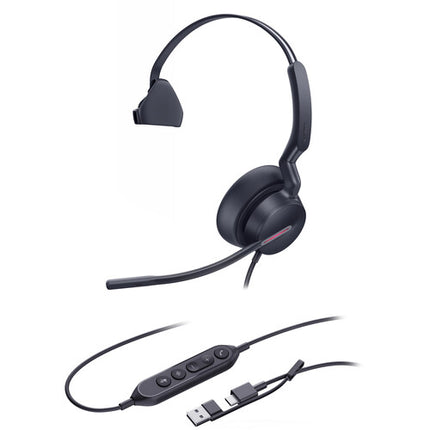 Yealink UH46 Mono Auricular USB-C con Triple Cancelación de Ruido y Bolsa
