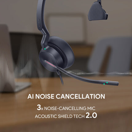 Yealink UH46 Mono Auricular USB-C con Triple Cancelación de Ruido y Bolsa