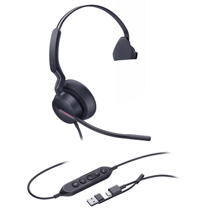 Yealink UH46 Mono Auricular USB-C con Triple Cancelación de Ruido y Bolsa