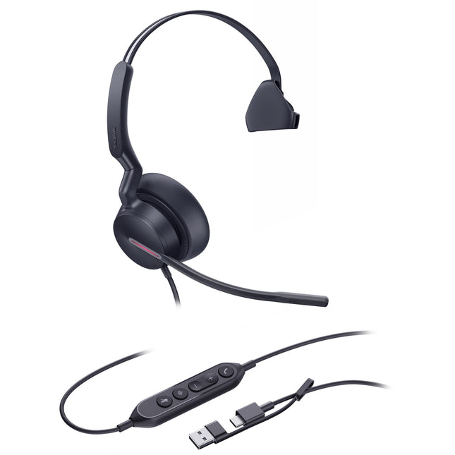 Yealink UH46 Mono Auricular USB-C con Triple Cancelación de Ruido y Bolsa