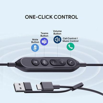 Yealink UH46 Mono Auricular USB-C con Triple Cancelación de Ruido y Bolsa