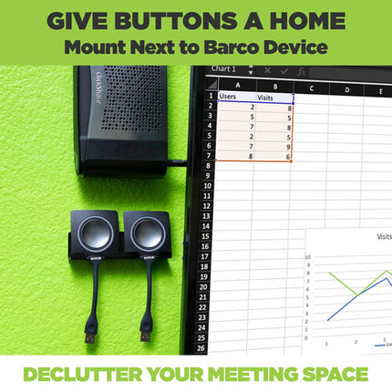 HIDEit Mounts Soporte para Botones ClickShare para Pared o VESA Durable