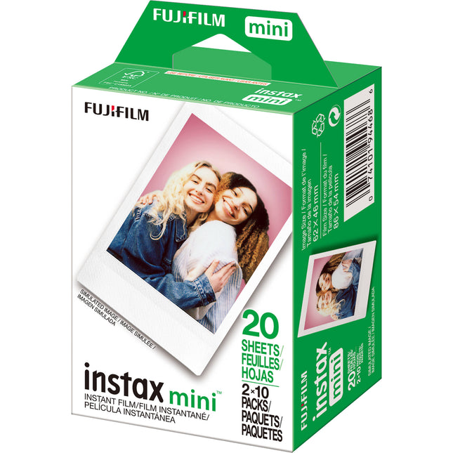 FUJIFILM instax mini Filme Instantáneo 20 Exposiciones ISO 800 Balanceado para Luz Diurna