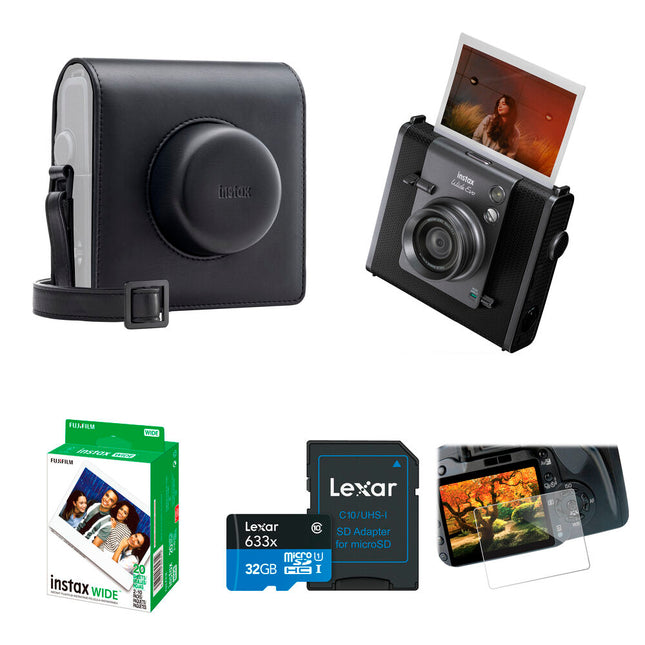 FUJIFILM instax WIDE EVO Cámara Híbrida 16 MP F/2.4 con 20 Fotos y Memoria 32GB