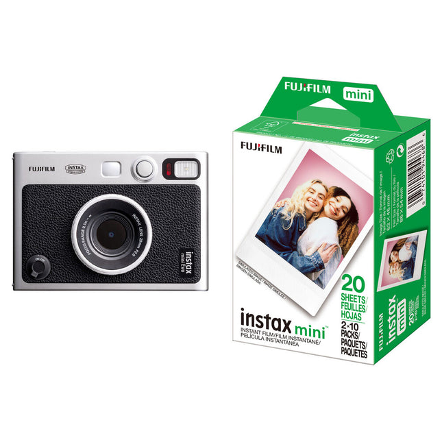 FUJIFILM instax mini EVO Cámara Instantánea Híbrida 28mm f2 con Película 20 Exposiciones