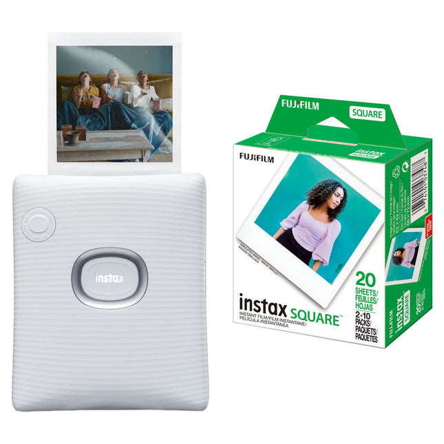 FUJIFILM instax Square Link impresora para smartphone con kit de película 2.44x2.44 pulgadas batería recargable USB-C