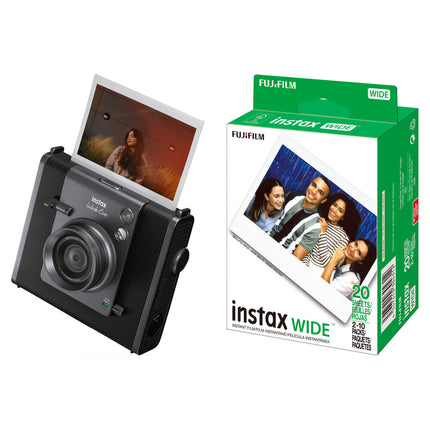 FUJIFILM instax WIDE EVO Cámara híbrida 16MP Lente 16mm con Kit película 20 hojas