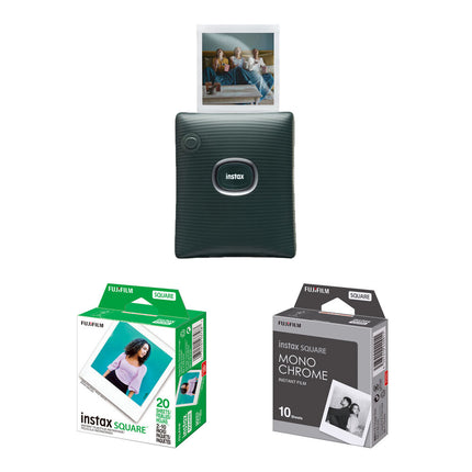 Impresora instantánea FUJIFILM instax Square Link Verde con Kit de película