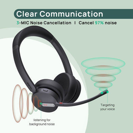 Yealink BH70 Auriculares Bluetooth Estéreo Inalámbricos 35h Uso USB-C/A
