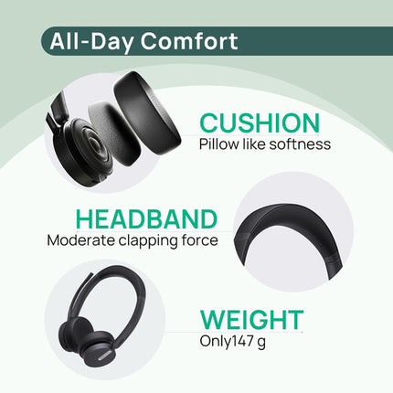 Yealink BH70 Auriculares Bluetooth Estéreo Inalámbricos 35h Uso USB-C/A