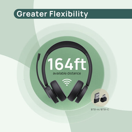 Yealink BH70 Auriculares Bluetooth Estéreo Inalámbricos 35h Uso USB-C/A