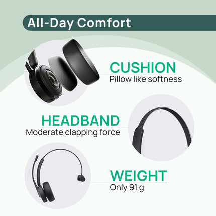 Yealink BH70 Auricular Bluetooth Mono Inalámbrico para Microsoft Teams con 35 Horas de Uso y USB-C/A