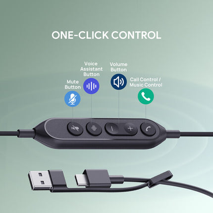 Yealink UH44 Auriculares Estéreo USB-C con Micrófonos AI y Bolsa