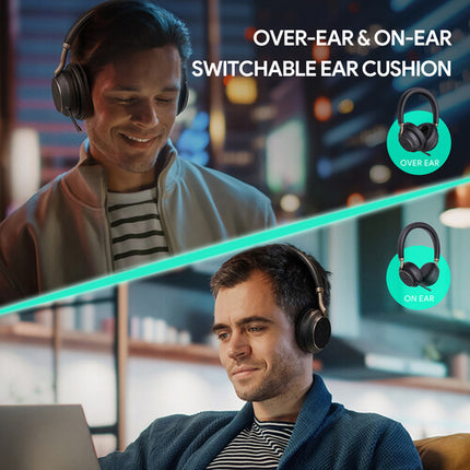 Yealink BH76 Plus Auriculares Bluetooth Inalámbricos 40 Horas Cancelación Activa de Ruido con Base de Carga inalámbrica