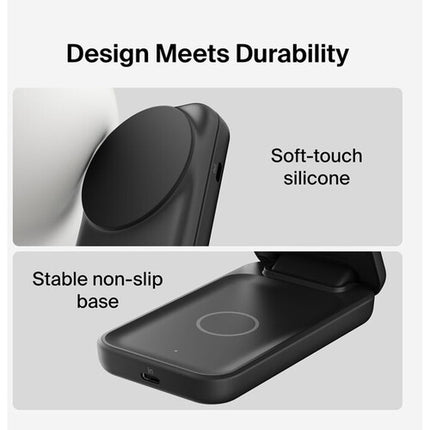 Belkin 2-en-1 Base de Carga Magnética Plegable Qi2 25W Negro