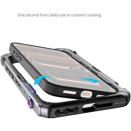 SmallRig Mobile Dual Handle Kit para iPhone 17 Pro Max Edición Megatron con asa inalámbrica giratoria y protector TPU