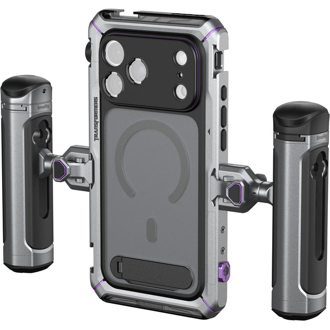 SmallRig Mobile Dual Handle Kit para iPhone 17 Pro Megatron Edition con T-Mount y 17mm Lens Backplates