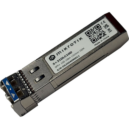 MikroTik S+31DLC10D Transceptor SFP+ 10G Fibra Monomodo 1310 nm 10 Gb/s 6.2 Millas